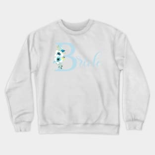 Blue Floral Bride illustration Crewneck Sweatshirt